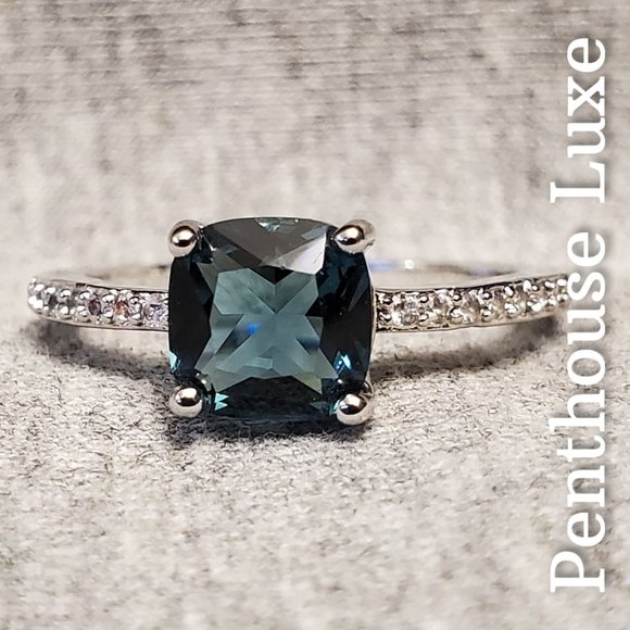 Peacock Blue Topaz Silver Ring - Picture 3 of 7